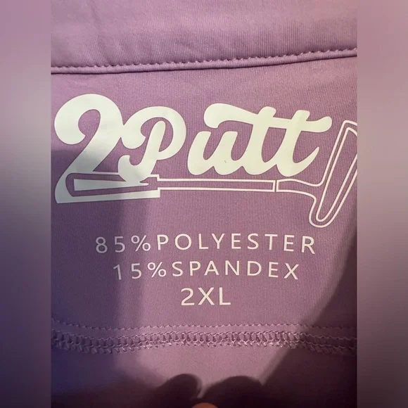 2putt men’s XXL golf quarter zip pullover sweatshirt purple - Picture 2 of 3